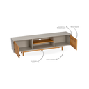 Ver mais imagens de  Rack Ripado para TV até 65 Polegadas em MDF/Madeira Maciça 180cm Rischio Off White/Mel