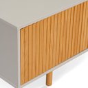 Ver imagem 7 de Rack Ripado para TV até 65 Polegadas em MDF/Madeira Maciça 180cm Rischio Off White/Mel