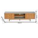 Ver imagem 3 de Rack para Tv 65 Polegadas Ripado em Madeira Maciça 180cm Rischio