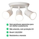Ver imagem 4 de Spot Sobrepor Direcionável Articulado 3 Gu10 Mr16 Dicroica Cor:branco