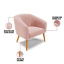 Ver imagem 3 de Kit 02 Poltronas Veludo Pés Palito Castanho Rose