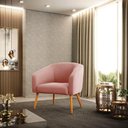 Ver mais imagens de Kit 02 Poltronas Veludo Pés Palito Castanho Rose