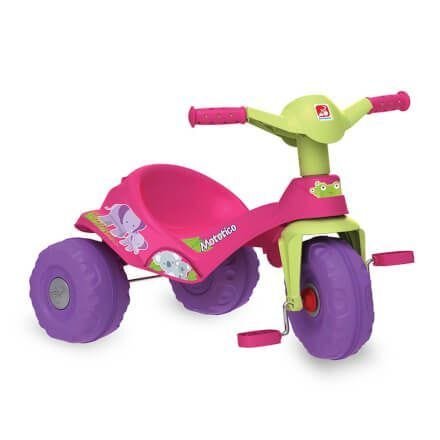 Triciclo Infantil Mototico com Empurrador - Rosa