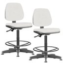 Ver imagem 1 de Kit 2 Cadeiras Caixa Alta Giratória Job Couro Sintético Branco - Lyam Decor