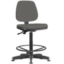 Ver imagem 1 de Cadeira Caixa Alta Giratória Job Couro Sintético Cinza - Lyam Decor