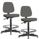 Ver imagem 1 de Kit 2 Cadeiras Caixa Alta Giratória Job Couro Sintético Cinza - Lyam Decor