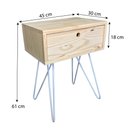 Ver imagem 4 de Mesa Lateral de Ferro e Madeira Industrial HairPin Uno com 1 Gaveta Natural e Branco