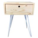 Ver imagem 3 de Mesa Lateral de Ferro e Madeira Industrial HairPin Uno com 1 Gaveta Natural e Branco
