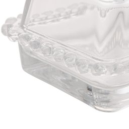 Manteigueira de Cristal Pearl Bolinha Transparente 17cm Wolff - 3
