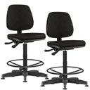 Ver imagem 1 de Kit 2 Cadeiras Caixa Alta Giratória Job Couro Sintético Preto - Lyam Decor