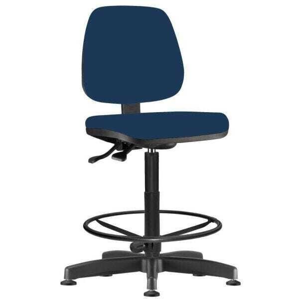 Cadeira Caixa Alta Giratória Job Crepe Azul Marinho - Lyam Decor - 1