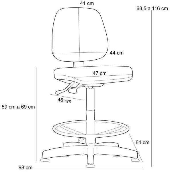 Cadeira Caixa Alta Giratória Job Crepe Azul Marinho - Lyam Decor - 4