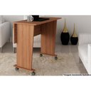 Ver imagem 1 de Mesa Multiuso Juvenil Dobrável Me4117 C/ Rodízios Amêndoa - Tecno Mobili