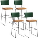 Ver imagem 1 de Kit 4 Banquetas Altas Cozinha Sala Jantar Allana L02 Facto Verde Musgo Couríssimo Whisky - Lyam