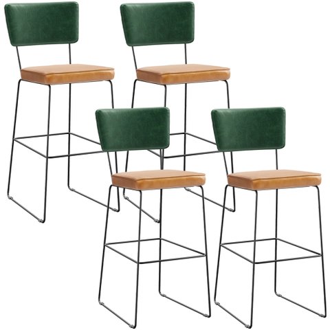 Kit 4 Banquetas Altas Cozinha Sala Jantar Allana L02 Facto Verde Musgo Couríssimo Whisky - Lyam