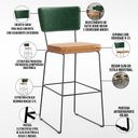 Ver imagem 4 de Kit 4 Banquetas Altas Cozinha Sala Jantar Allana L02 Facto Verde Musgo Couríssimo Whisky - Lyam