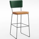 Ver imagem 3 de Kit 4 Banquetas Altas Cozinha Sala Jantar Allana L02 Facto Verde Musgo Couríssimo Whisky - Lyam