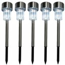 Ver imagem 1 de KIT 3 LUMINÁRIA SOLAR INOX JARDIM ESPETO BALIZADOR POSTE LED