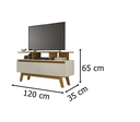 Ver imagem 4 de Rack Rubi 1.2 Cinamomo/off White – Bechara Móveis