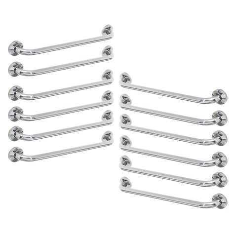 Alça de Apoio Barra Inox 50cm Kit 12 Unidades Idoso Gestante Cadeirante Deficiente Banheiro Corrimao