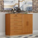 Ver imagem 4 de Cômoda Seul 2 Portas 5 Gavetas Cinamomo - Novo Horizonte