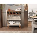 Ver imagem 3 de Aparador Buffet Intense com 5 Adegas Uma Prateleira e Pés Palitos - Beauty Móveis: Off White/Freijó