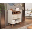 Ver imagem 4 de Aparador Buffet Intense com 5 Adegas Uma Prateleira e Pés Palitos - Beauty Móveis: Off White/Freijó