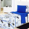 Edredom Cama Solteiro Futebol Azul em tecido Algodão com Poliester - Edredom Kids - 2