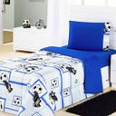 Ver imagem 2 de Edredom Cama Solteiro Futebol Azul em tecido Algodão com Poliester - Edredom Kids