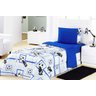 Edredom Cama Solteiro Futebol Azul em tecido Algodão com Poliester - Edredom Kids - 1