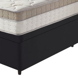 Cama Box Baú Solteiro King Preto + Colchão Molas Ensacadas Houston Pillow Inn 96x203x70cm - 4