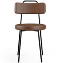 Ver imagem 5 de Cadeira Decorativa Estofada Para Sala De Jantar Barcelona L02 Couríssimo Marrom - Lyam Decor