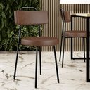 Ver imagem 2 de Cadeira Decorativa Estofada Para Sala De Jantar Barcelona L02 Couríssimo Marrom - Lyam Decor