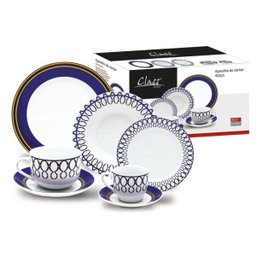Aparelho de Jantar Porcelana Azul e Amarelo 42 Peças Class Home - 3