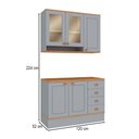 Ver imagem 2 de Cozinha Compacta Aspen 5 Portas 4 Gavetas com Vidro Cinza/Cinamomo - Fellicci