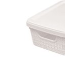 Ver imagem 4 de Cesto Organizador com Tampa Juta Plástico Branco Pequeno 1,8 Litros - Jaguar