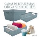 Ver imagem 3 de Cesto Organizador com Tampa Juta Plástico Branco Pequeno 1,8 Litros - Jaguar