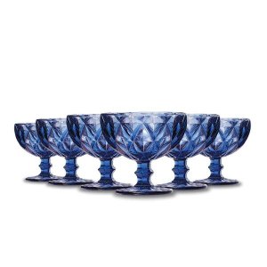 Jogo de Taças Sobremesa Diamante Azul 310ml Class Home