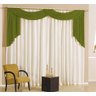 Cortina 3 Metros Cortina Anita Palha com Verde com 1 Peças Em Poliéster - 1