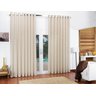 Cortina de Sala Alles na cor Palha com 3 metros em Algodão, Viscose e Linho - Cortina Alles - 1