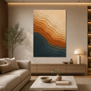 Ver imagem 1 de Quadro Decorativo Abstrato Ondas em Canvas Sala Quarto Hall 60x90