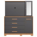 Ver imagem 1 de Cômoda com Painel para TV 43" 4 Gavetas 2 Portas Ilha Bela Freijó/Titanium