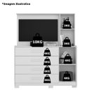 Ver imagem 7 de Cômoda com Painel para TV 43" 4 Gavetas 2 Portas Ilha Bela Freijó/Titanium
