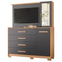 Ver imagem 6 de Cômoda com Painel para TV 43" 4 Gavetas 2 Portas Ilha Bela Freijó/Titanium