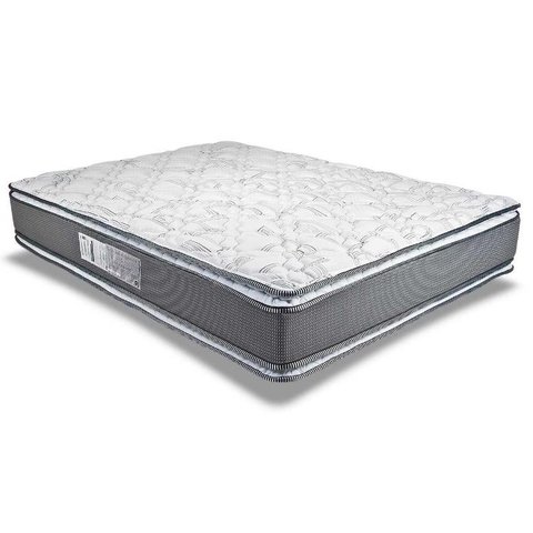 Colchão Queen Luckspuma Molas Ensacadas MasterPocket Lucksfaction Plus Pillow Top Gray (158x198x30) - Luckspum
