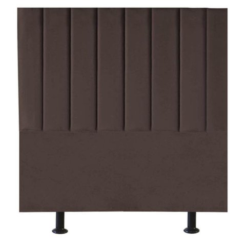 Cabeceira Estofada Cama Box Solteiro 90 Cm Marina Veludo Marrom