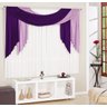 Cortina para Sala e Quarto Roxo e Lilás e Branco 3 metros em Malha varão Duplo - Cortina Isabella - 1
