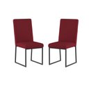 Ver imagem 1 de Kit 2 Cadeiras para Mesa de Jantar Base Industrial Preto Balaqui Cor:marsala