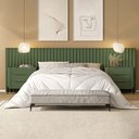 Ver imagem 1 de Conjunto Cabeceira King 360cm C/ 2 Mesas de Cabeceira em Mdf Cor:musgo com Preto