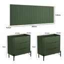 Ver imagem 3 de Conjunto Cabeceira King 360cm C/ 2 Mesas de Cabeceira em Mdf Cor:musgo com Preto